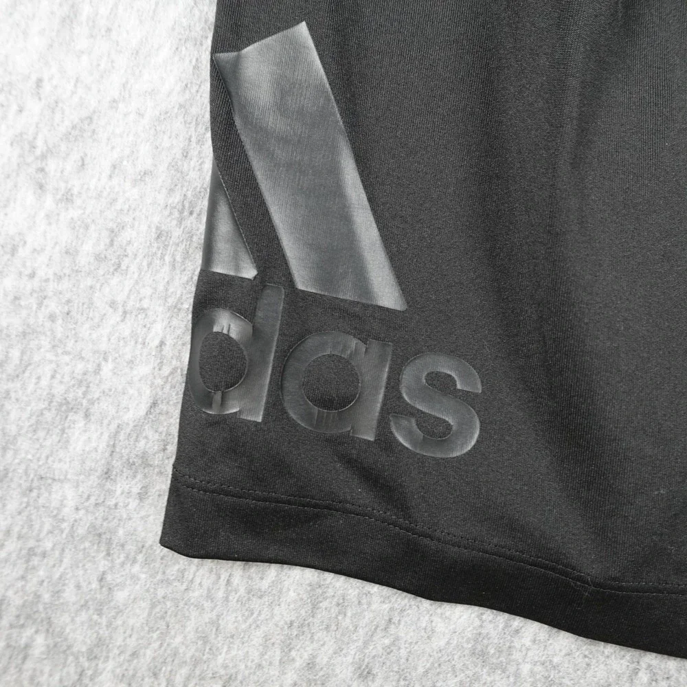 Adidas Shorts Men Large Black Climalite Three Stripe Performance Athletic Gym 9
